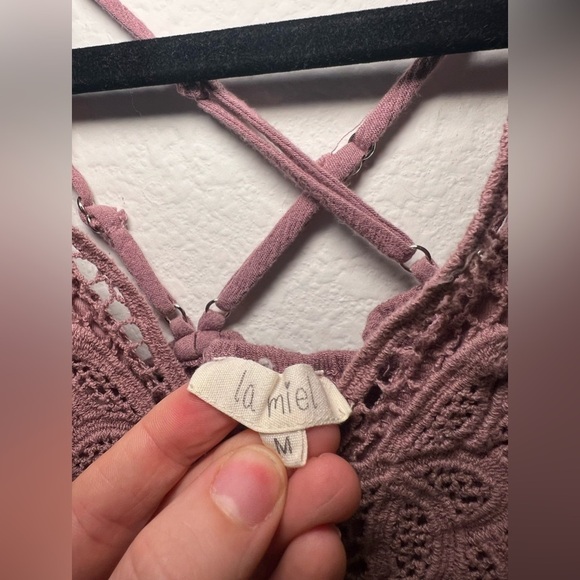 LA MIEL Pink Smocked Ruffled Camisole - Picture 3 of 3